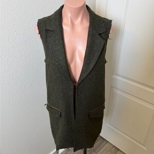 Jolt Sleeveless Olive Blazer Vest Sz S